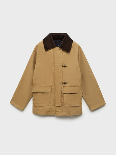 Mango Oversized parka with contrasting collar at Collagerie