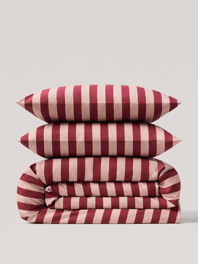 Mango Percale cotton Kodak-striped duvet cover at Collagerie