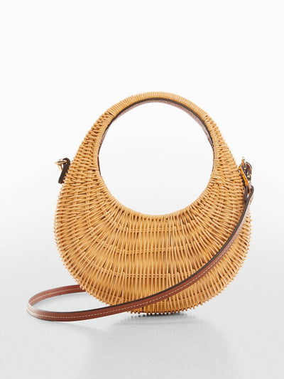 Mango Rattan double handle bag at Collagerie