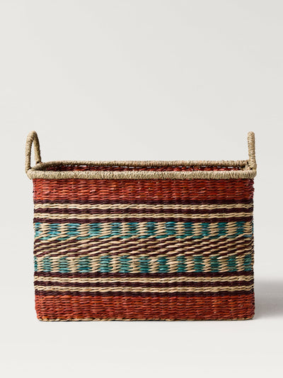 Mango Rectangular coloured seagrass basket at Collagerie