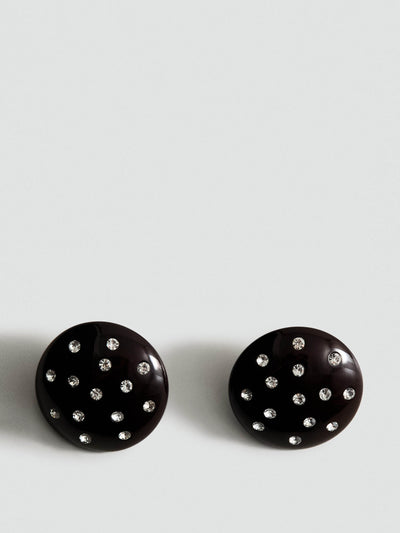 Mango Round crystal appliqué earrings at Collagerie