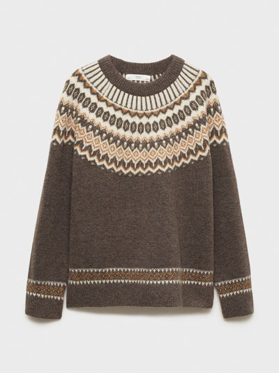 Mango Round-neck knitted sweater at Collagerie