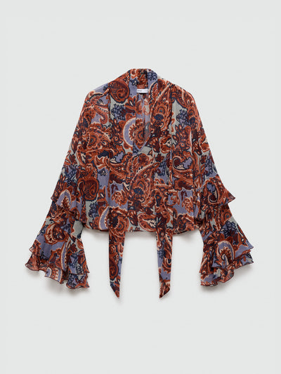 Mango Ruffled paisley-print blouse at Collagerie