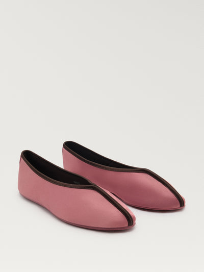 Mango Satin ballet flats with contrast piping at Collagerie
