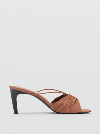 Mango Satin high-heeled sandals at Collagerie
