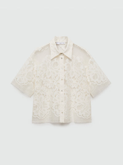 Mango Short sleeve embroidered shirt at Collagerie