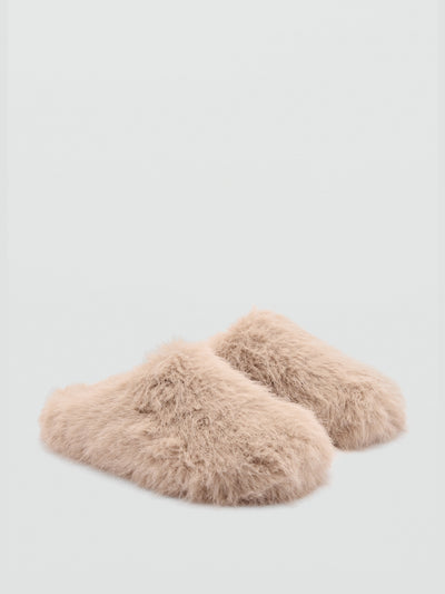 Mango Slippers with fur effect at Collagerie