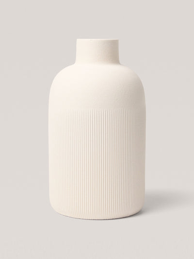 Mango Stoneware vase with stripe relief at Collagerie