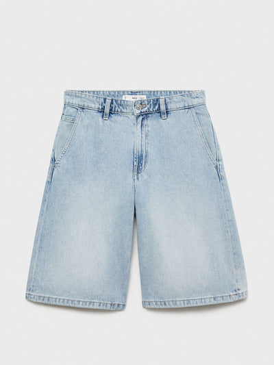 Mango Straight-fit mid-rise denim jorts at Collagerie
