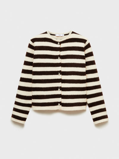 Mango Striped cardigan with buttons at Collagerie