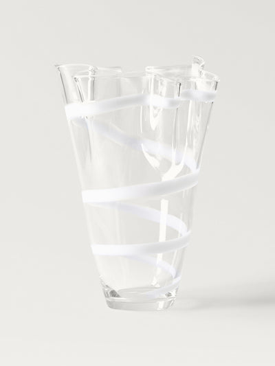 Mango Striped hand-blown glass vase at Collagerie