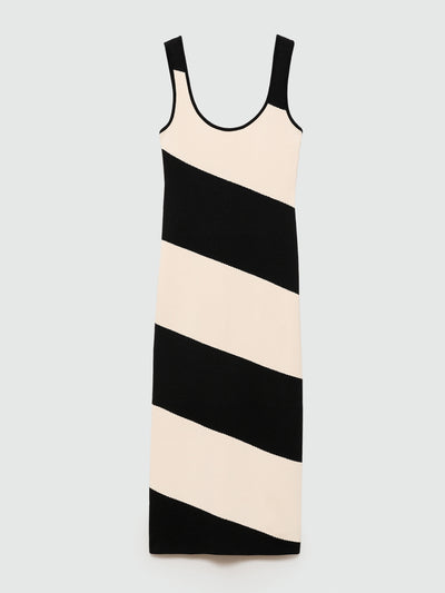 Mango Striped knitted midi-dress at Collagerie