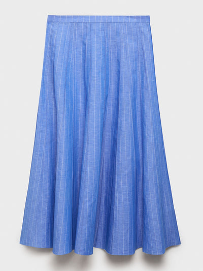 Mango Striped linen-blend skirt at Collagerie