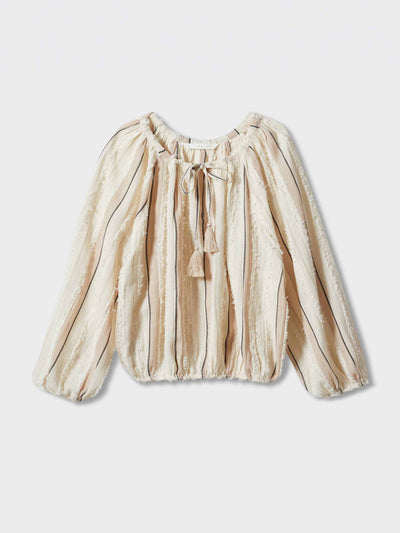 Mango Stripe texture blouse at Collagerie