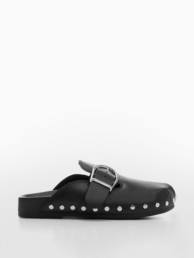 Mango Studded leather clog at Collagerie