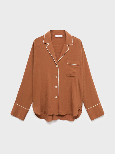 Mango Textured shirt with contrasting trim at Collagerie