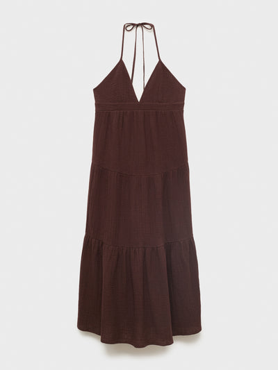 Mango V-neck cotton dress at Collagerie