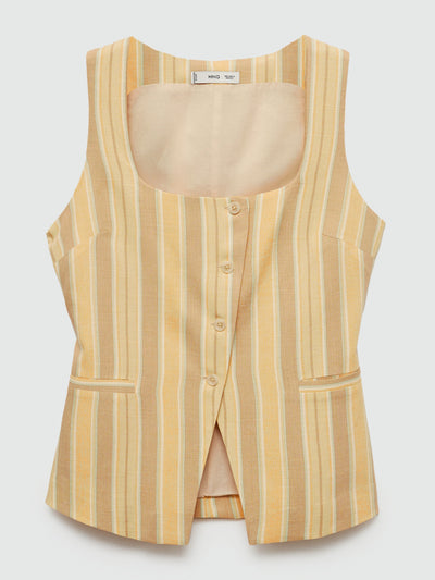 Mango Waistcoat stripes buttons at Collagerie