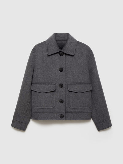 Mango Wool-blend jacket with pockets at Collagerie