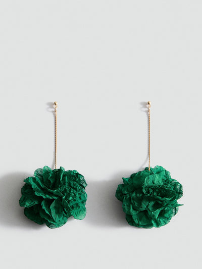 Mango Woven hanging flower earrings at Collagerie