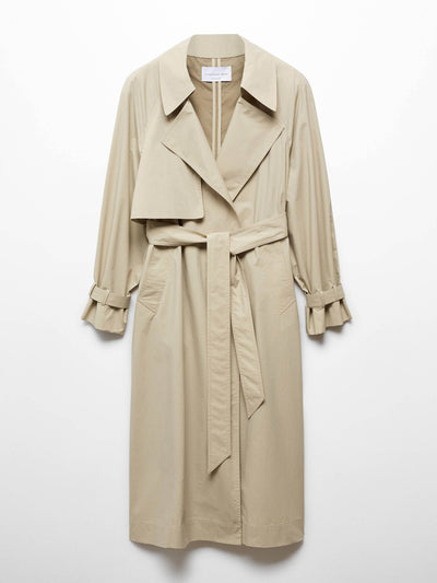 Mango X Victoria Beckham Cotton long trench coat at Collagerie
