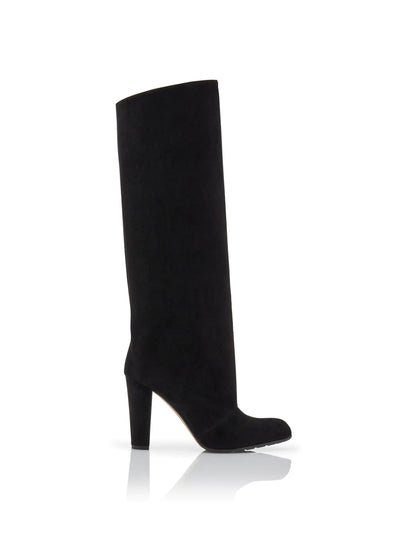 Manolo Blahnik Garda black suede knee high boots at Collagerie