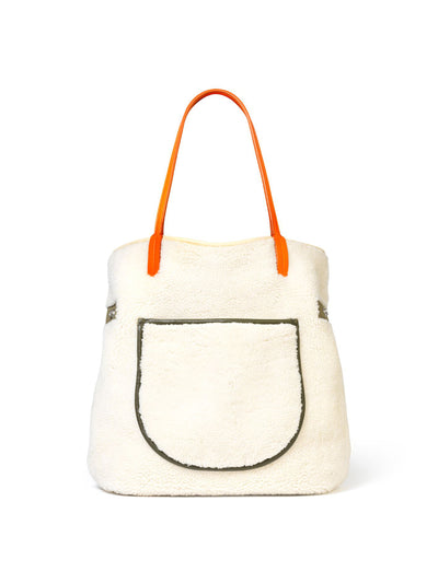 Marfa Stance Natural quilted shearling tote at Collagerie