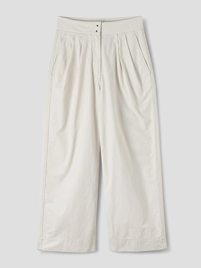 Margaret Howell Pleated wide-leg trousers in Chalk at Collagerie