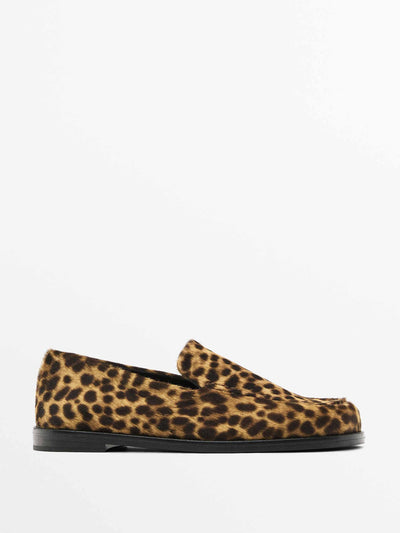 Massimo Dutti Animal print loafers at Collagerie