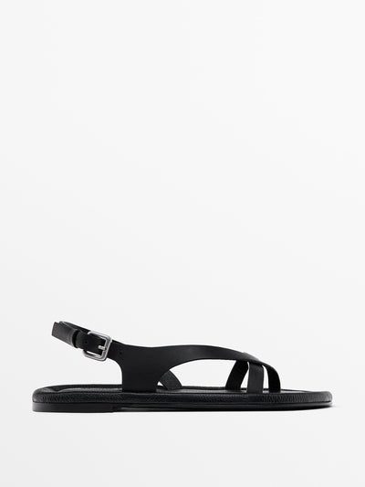 Massimo Dutti Padded flat sandals at Collagerie