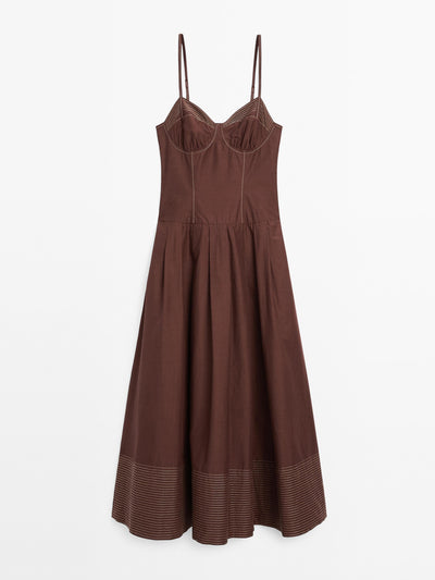 Massimo Dutti Bodice dress with contrast seams at Collagerie