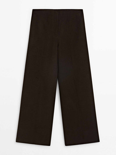 Massimo Dutti Wide leg wool blend trousers at Collagerie