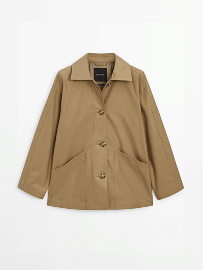 Massimo Dutti Cotton blend jacket with pockets at Collagerie