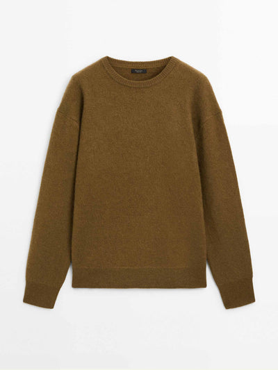 Massimo Dutti Long brushed cashmere blend sweater at Collagerie