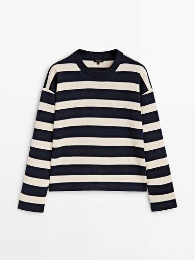 Massimo Dutti Cotton striped sweatshirt at Collagerie