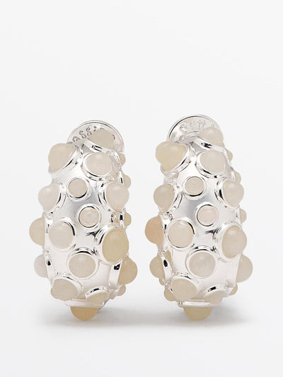 Massimo Dutti Droplet earrings with stones Limited Edition at Collagerie