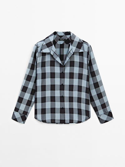 Massimo Dutti Flowing check shirt at Collagerie