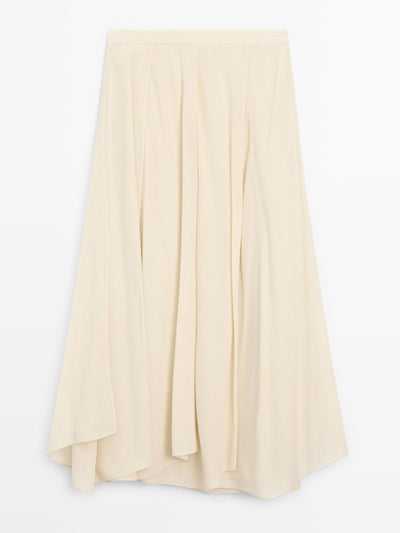 Massimo Dutti Flowing midi skirt with ruffles at Collagerie
