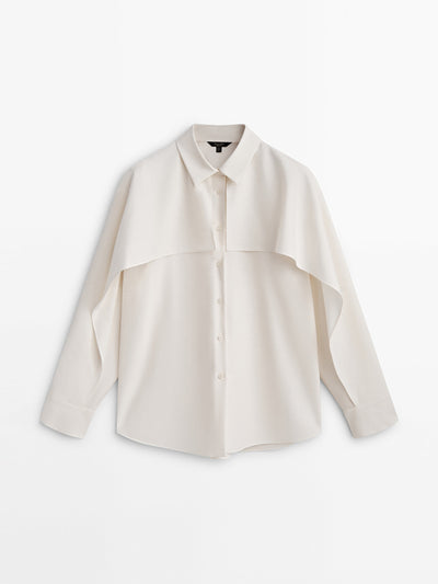 Massimo Dutti White flowing shirt at Collagerie