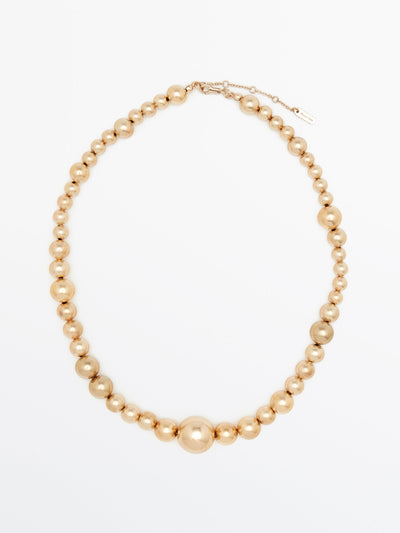 Massimo Dutti Gold-plated sphere necklace at Collagerie