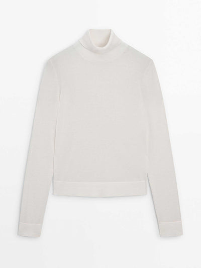 Massimo Dutti High neck knit jumper at Collagerie