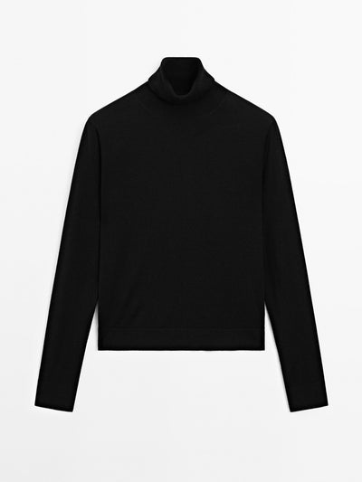 Massimo Dutti High neck wool blend sweater at Collagerie
