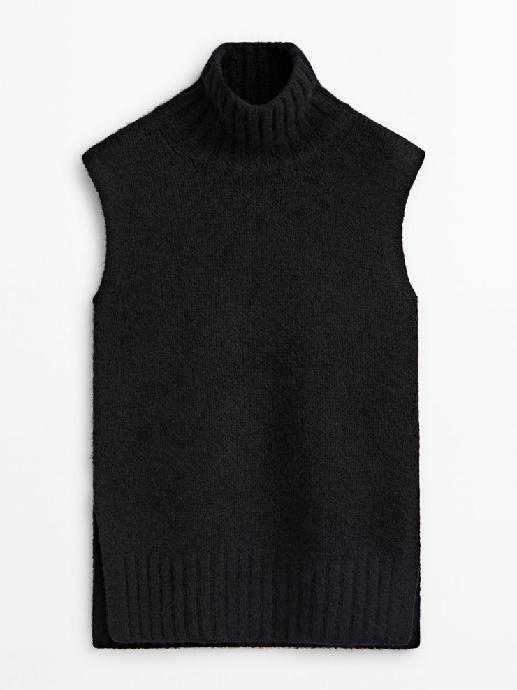 Knit high neck waistcoat Clothing Massimo Dutti    - Collagerie