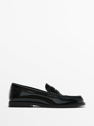 Massimo Dutti Leather penny loafers at Collagerie