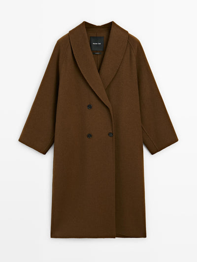 Massimo Dutti Long wool blend coat at Collagerie