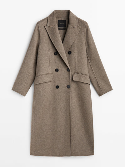 Massimo Dutti Long wool blend coat at Collagerie