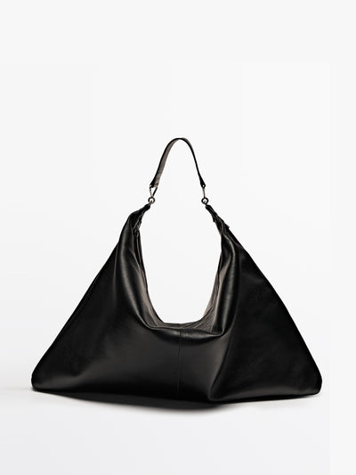 Massimo Dutti Maxi nappa leather bag at Collagerie