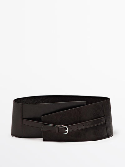 Massimo Dutti Nappa leather sash belt at Collagerie