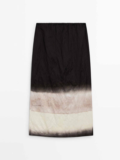 Massimo Dutti Ombré midi skirt at Collagerie