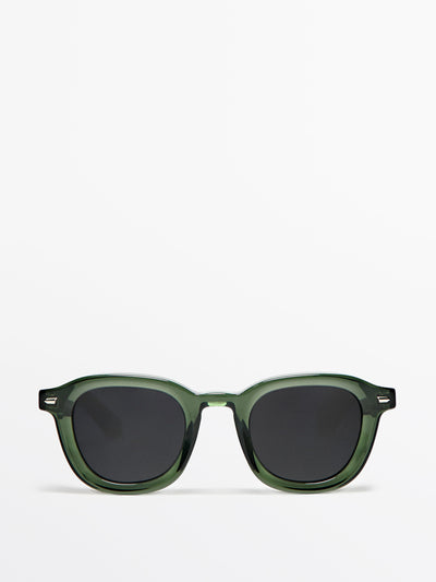 Massimo Dutti Oval resin sunglasses at Collagerie